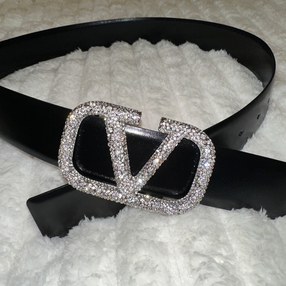 Valentino Black Belt with Silver Buckle main image 5